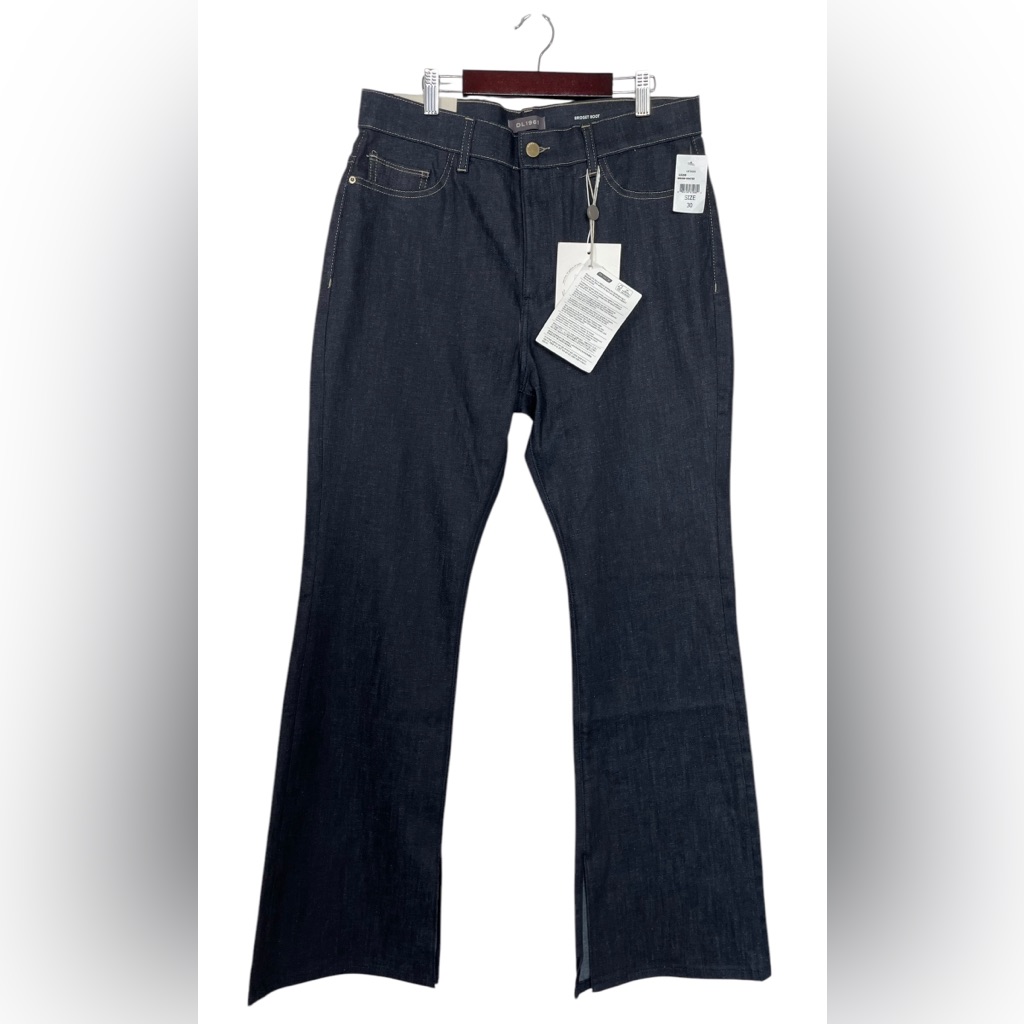 Dl1961 Bridget Boot High Rise Instasculpt Indigo Coated Nwt Split Hem Size 30